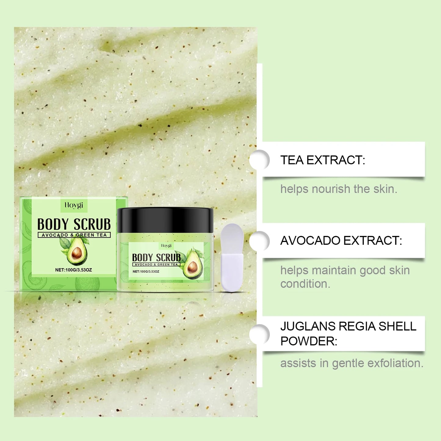 Hoygi Matcha Body Scrub – Exfoliating Pore Cleansing 100g