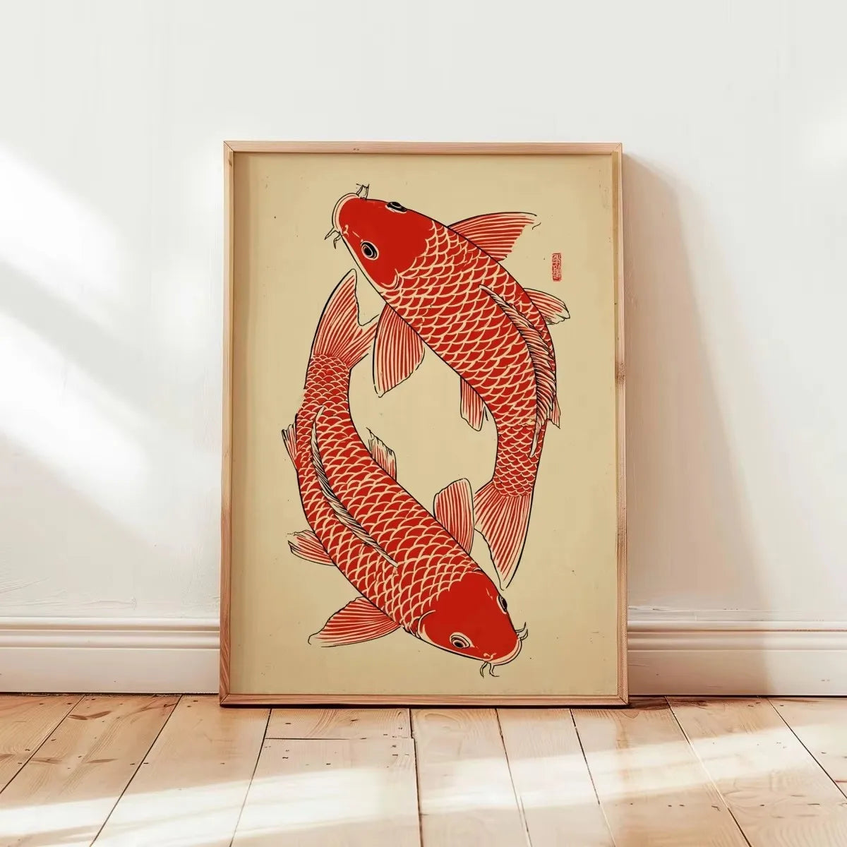 Japanese Red Koi Fish Canvas Print | Minimalist Wall Art