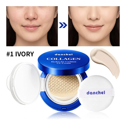 Collagen Hydro Air Cushion CC Cream Long Lasting Hydration Concealer Natural Dewy Finish Makeup Base Peaceful Pleasures Health and Wellness
