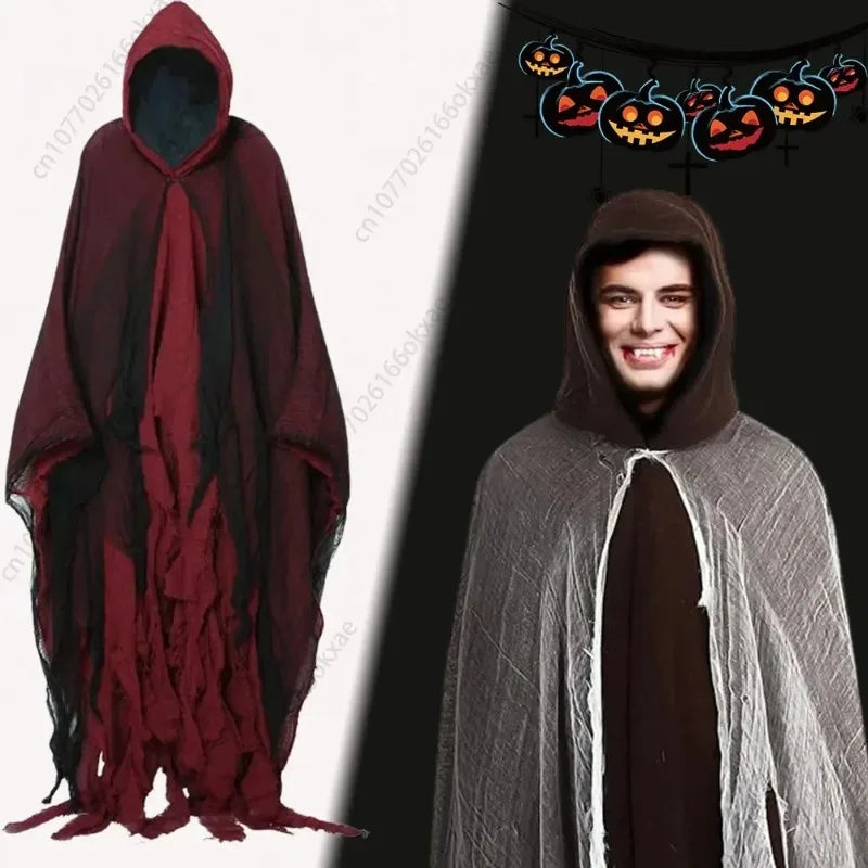 Halloween Hooded Cloak Cape | Ghost Zombie Cosplay Costume
