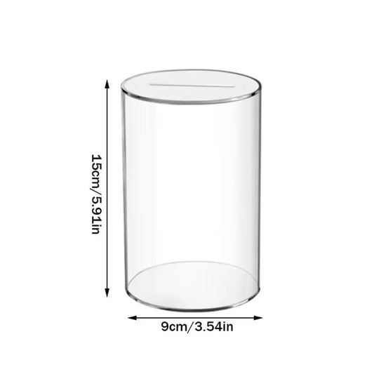Fashion Acrylic Piggy Bank Clear Birthday Gift Change Jar Large Capacity Coin Container for Adults Peaceful Pleasures Health and Wellness L