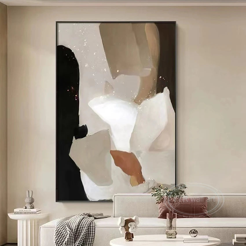 Thick Oil Nordic Abstract Painting Natural Scenery Handmade Oil Painting Home Decoration Painting Bedroom Dining Room Sofa Mural Peaceful Pleasures Health and Wellness