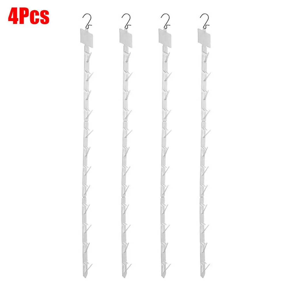 4-Pack Clip Strips with 12 Hooks & Label Header | Retail Display