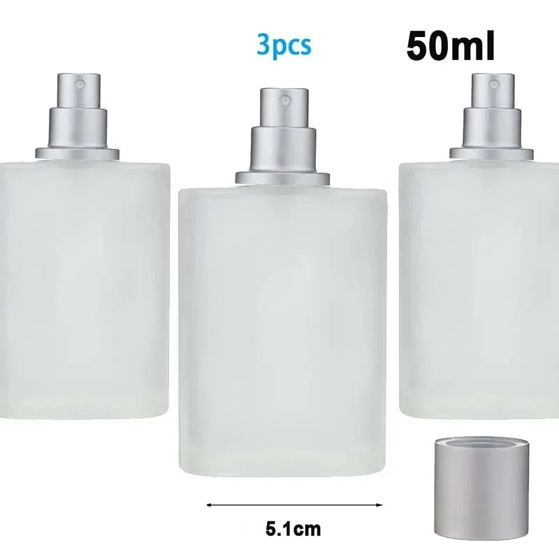 2026 Flash Sale 30/50ml Screw Top Sandblasted Glass Perfume Bottle Liquid Spray Bottle Empty Makeup Fine Mist Bottles Peaceful Pleasures Health and Wellness 107-50mlX3