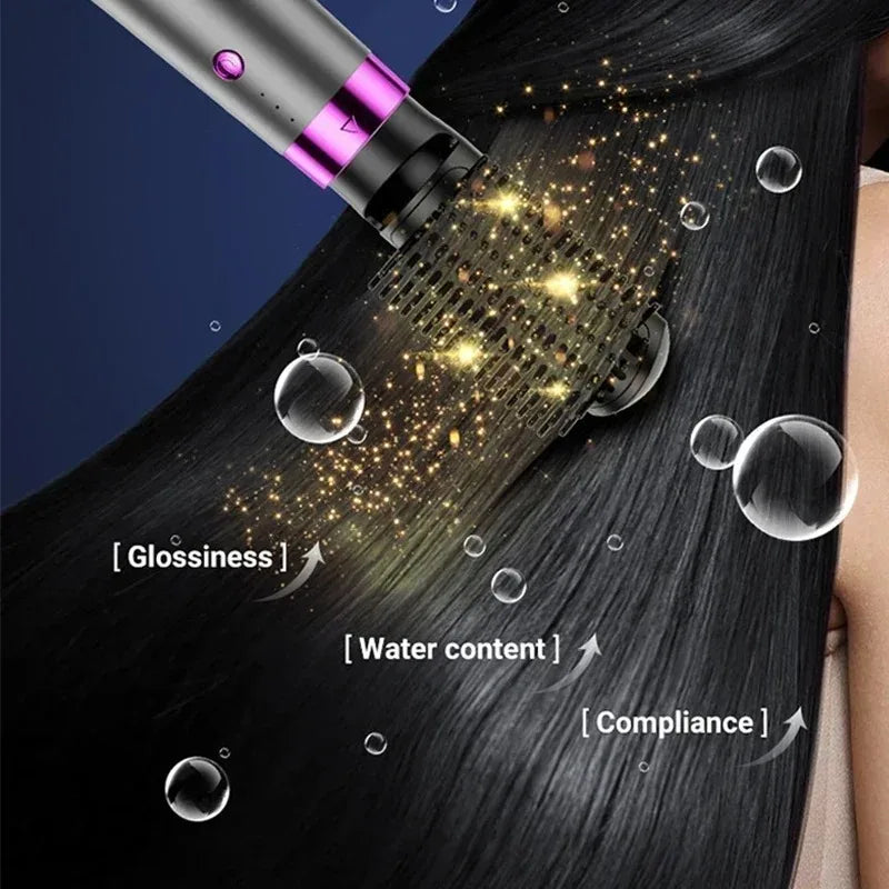 5-in-1 Negative Ion Hair Dryer Styler Straightener Curler Fast Drying Strong Wind 110V/220V for Home Travel Salon Peaceful Pleasures Health and Wellness