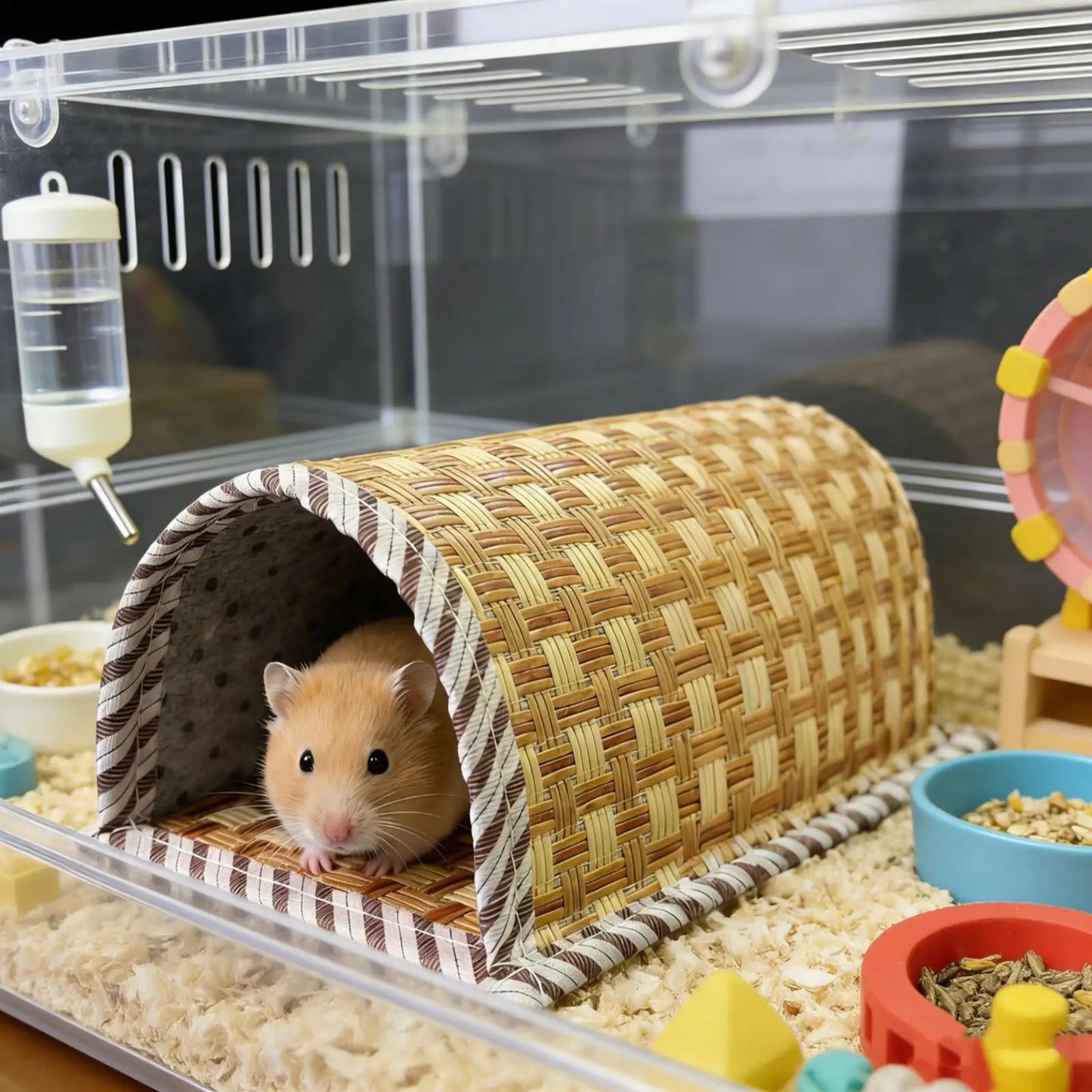 Woven Hamster Bed Cave | Breathable Cooling Nest for Small Pets