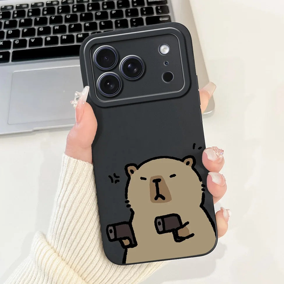 iPhone 17 Pro Silicone Case | Cute Kawaii Floral Painted Cover