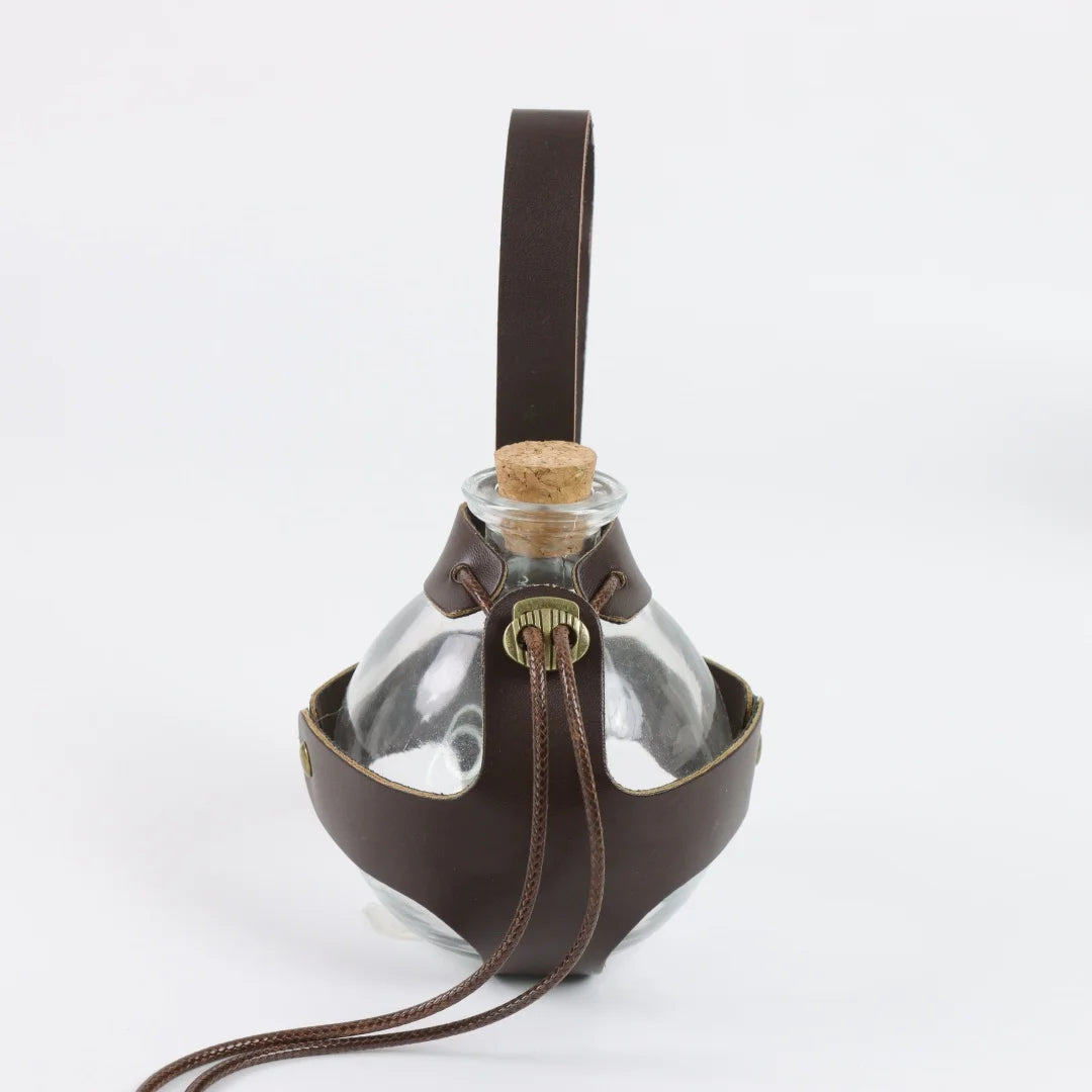 Renaissance Halloween Cosplay Belt Elf Leaf Leather Cover Potion