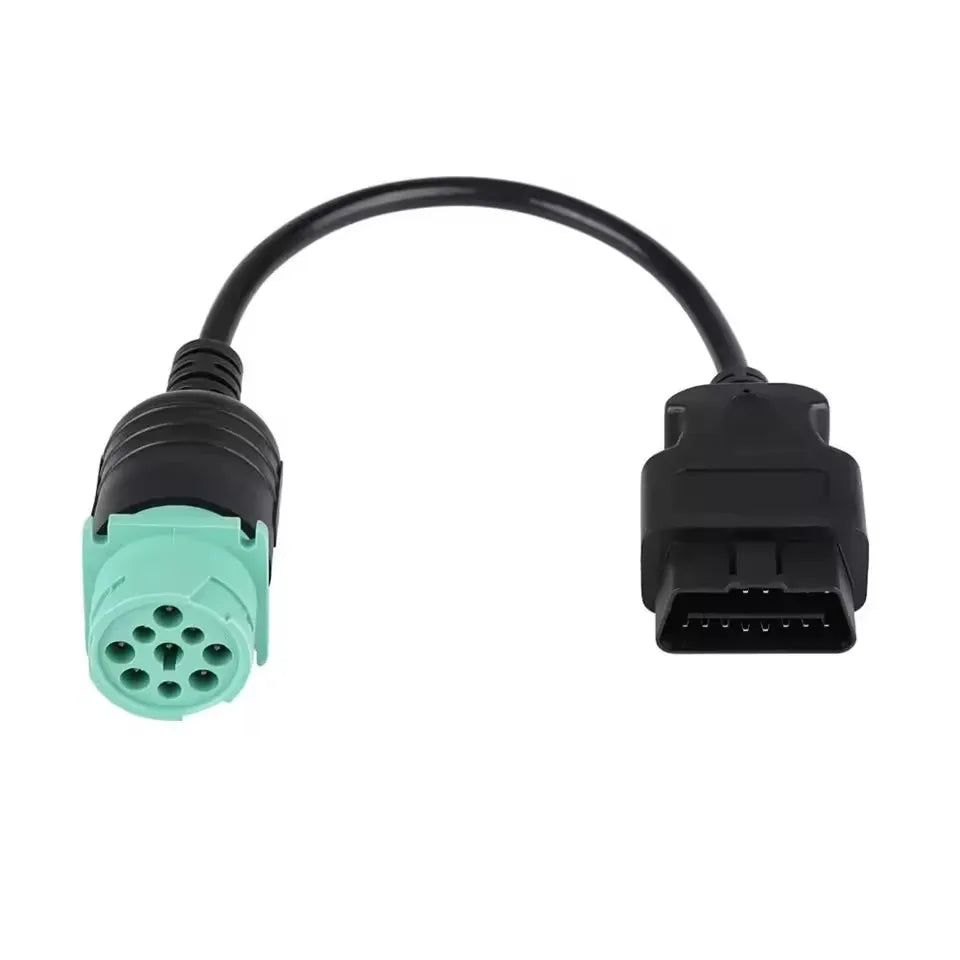 9 Pin to 16 Pin OBD2 Truck Diagnostic Scanner Cable Adapter J1962-J1939 for Cummins Diesel Engine Peaceful Pleasures Health and Wellness 1PCS