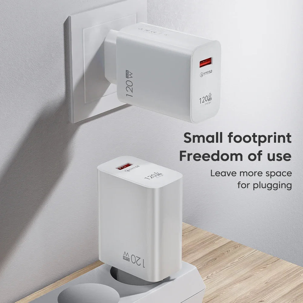 120W GaN USB-C Fast Charger QC3.0 – iPhone & Android