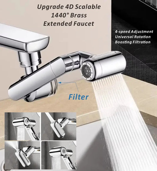 4-Mode 1440° Rotating Faucet Extender with Filter | Water Saving Faucet Extender Oasis Select