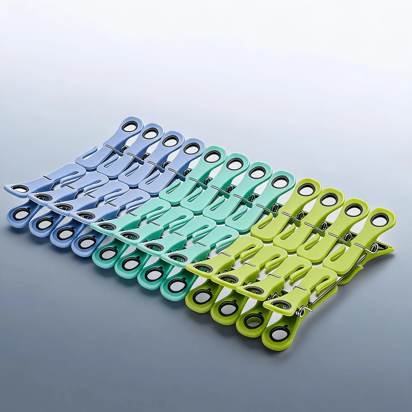 24-Pack Plastic Clothespins with Storage Box | Non-Slip Clips