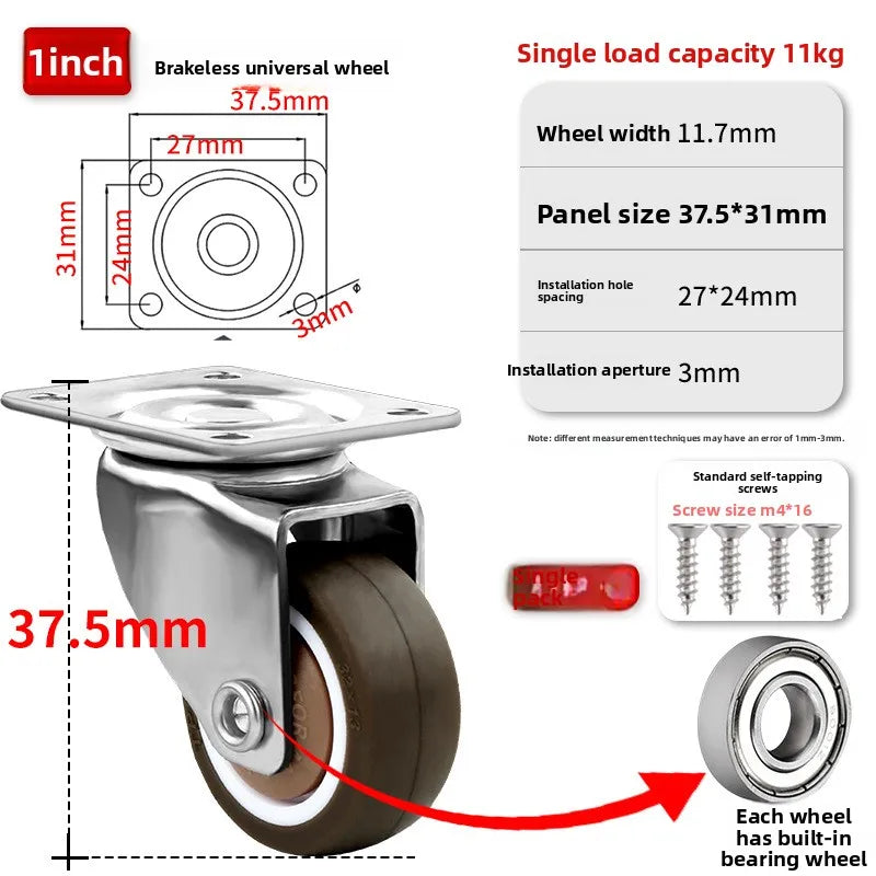 4PCS 360° Heavy Duty Swivel Caster Wheels – Red Trolley Castors
