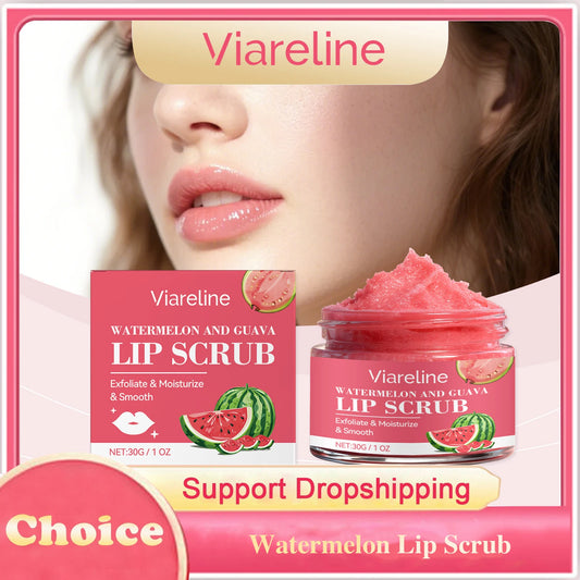 Viareline Watermelon Lip Scrub – Exfoliate & Moisturize Lips Lip Scrub Exfoliator Peaceful Pleasures Health and Wellness
