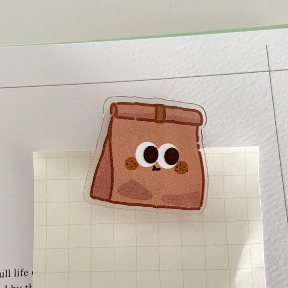 Office Supplies Bread Cute PP Clip Decorative Bookmark Cartoon Memo Clip Paperclip Acrylic Acrylic Paper Clip Desk Organizer Peaceful Pleasures Health and Wellness