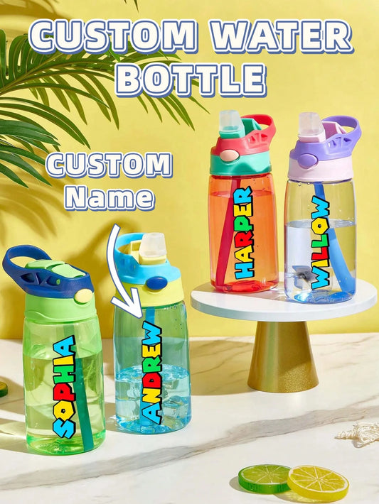 1pc Custom Water Bottle Personalized Name Cup with Straw and Lid 16oz 480ml Gift for Him Her Home Office Peaceful Pleasures Health and Wellness