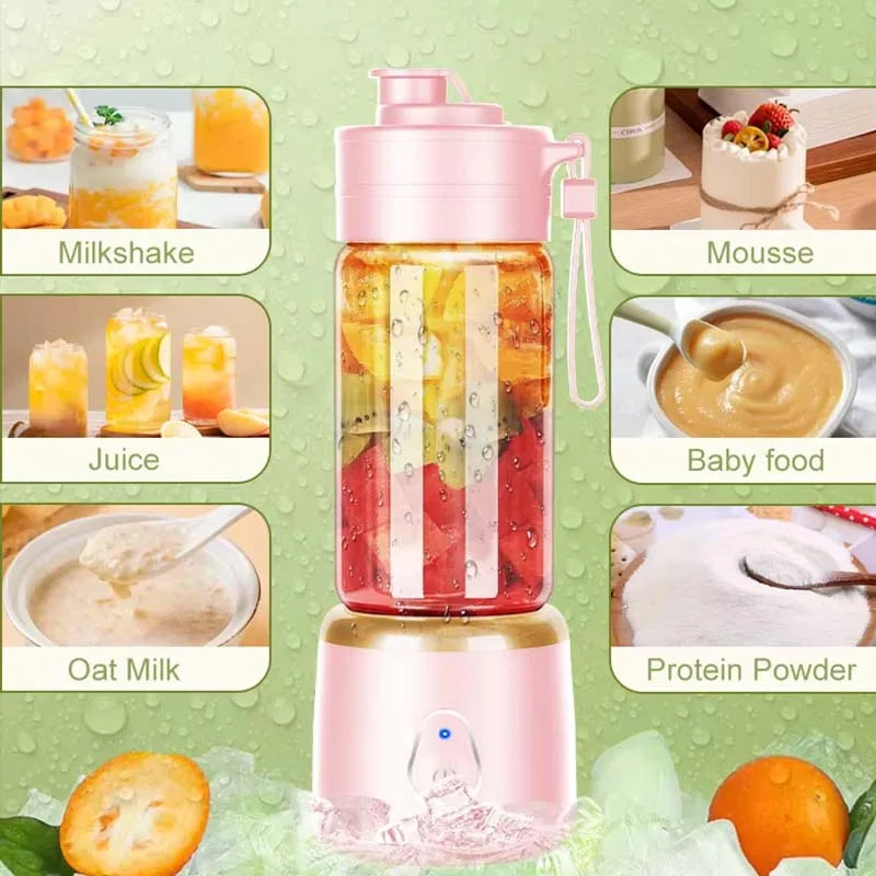 Home Kitchen Blender Portable Fresh Juice Travel Sports Wholesales Rechargeable Portable Electric Fruit Juice Blender Peaceful Pleasures Health and Wellness