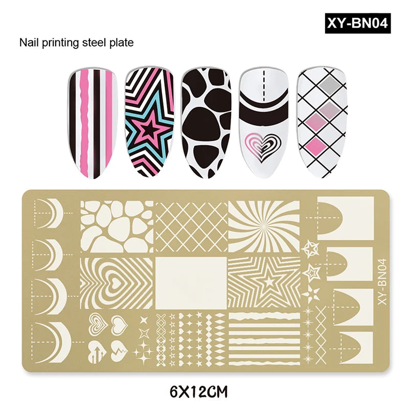 Nail Stamping Plates 12x6cm – Butterfly Flower Bowknot Designs