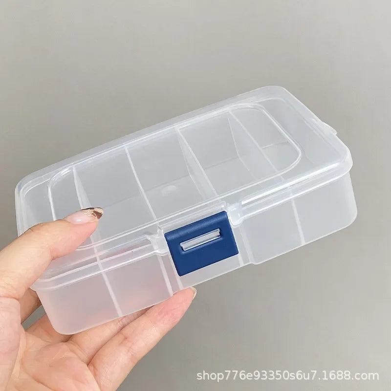 5-Pack Transparent Plastic Storage Boxes – Small Item Organizer