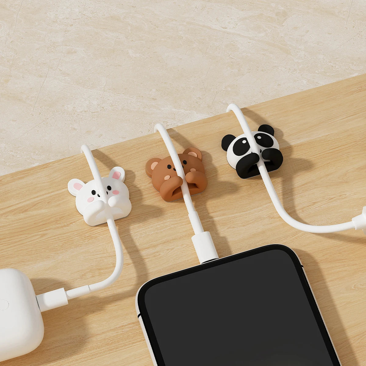 Desktop Multifunctional Winding Device Mouse Cable Headphone Cable Data Cable Holder Nail Free Seamless Silicone Cable Organizer Peaceful Pleasures Health and Wellness