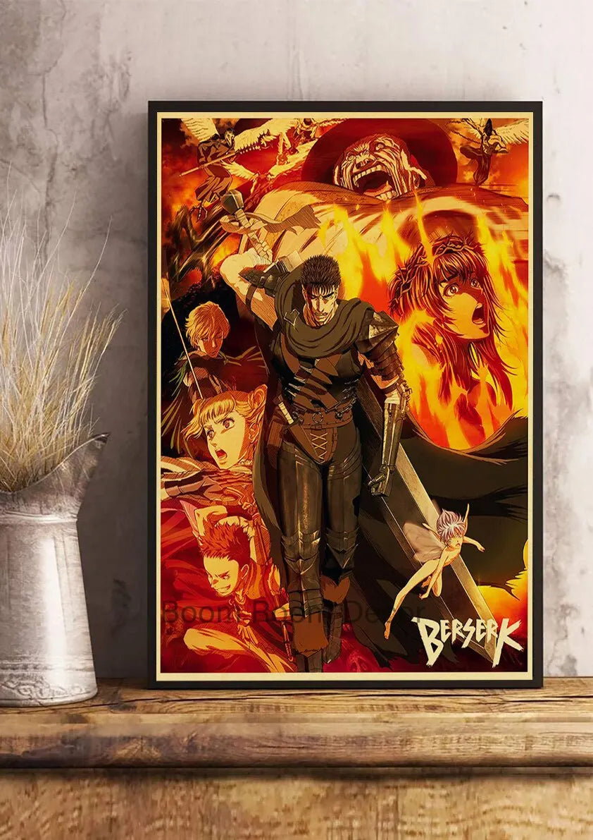 Berserk Anime Canvas Wall Art Retro Poster | Home Décor
