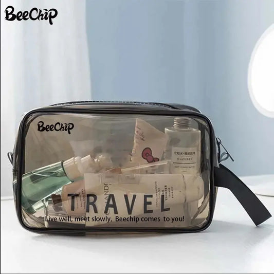 Clear PVC Makeup Bag | Travel Cosmetic Organizer Case Cosmetic Travel Bag Peaceful Pleasures Health and Wellness
