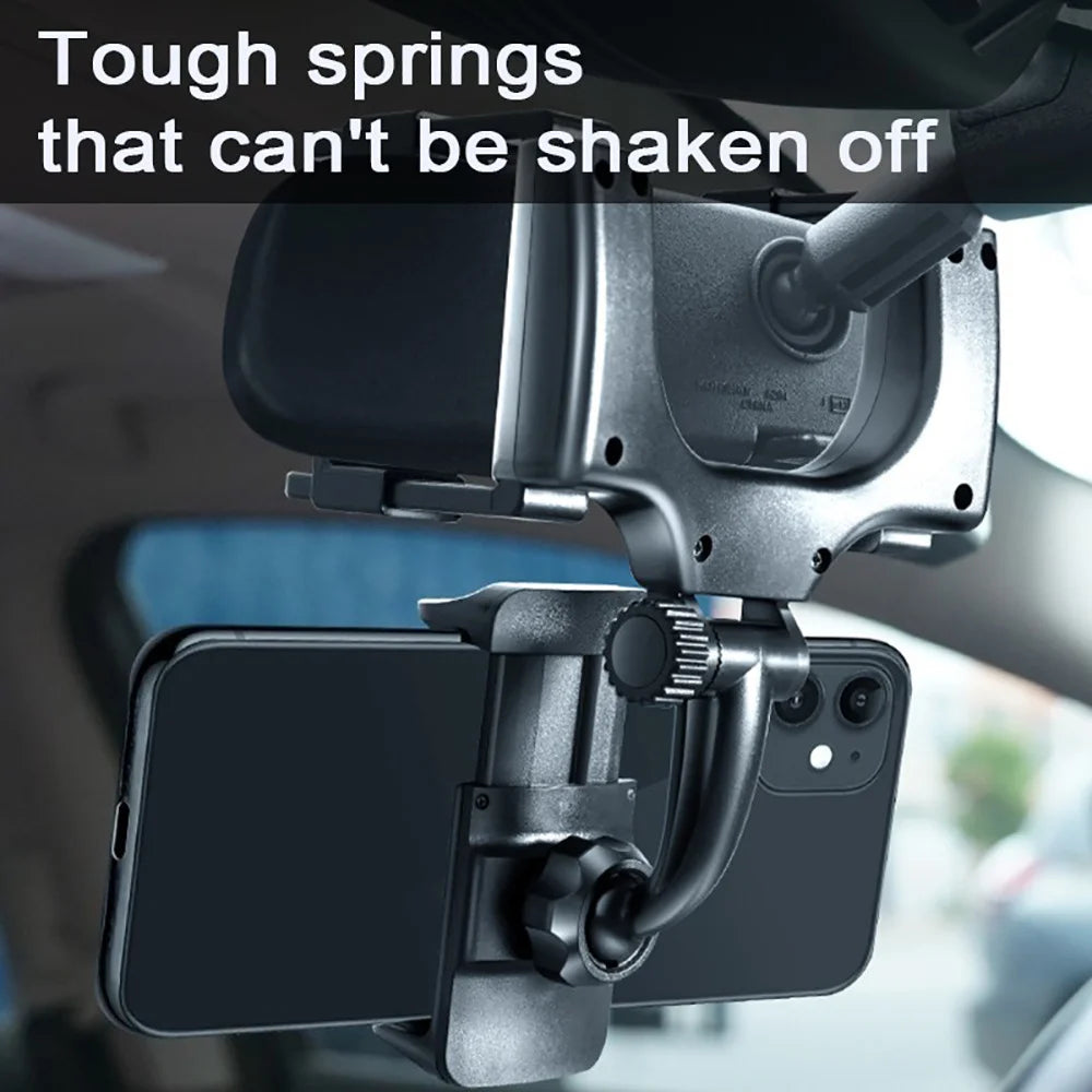 Rearview Mirror Car Phone Holder | 360° Foldable GPS Mount