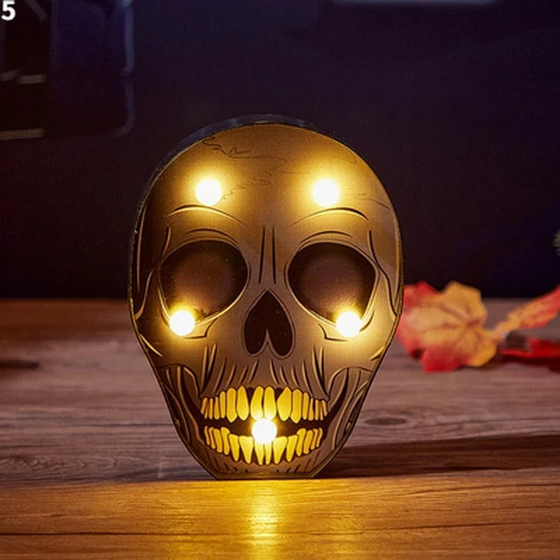 Halloween Pumpkin Ghost Bat Spider LED Night Light Horror Bar Home