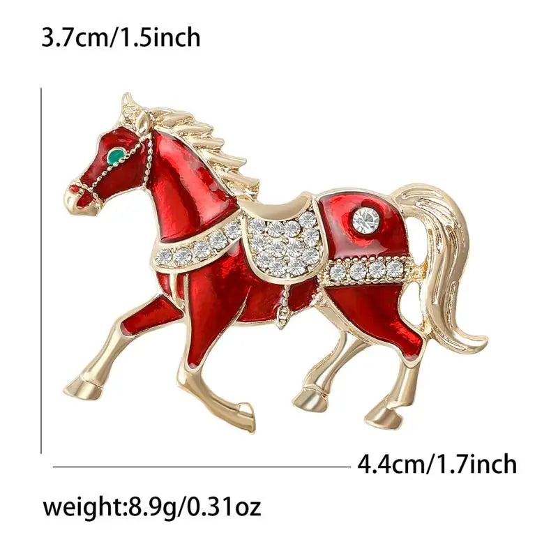 Enamel Horse Brooch | Vintage Zodiac Lapel Pin for Men & Women