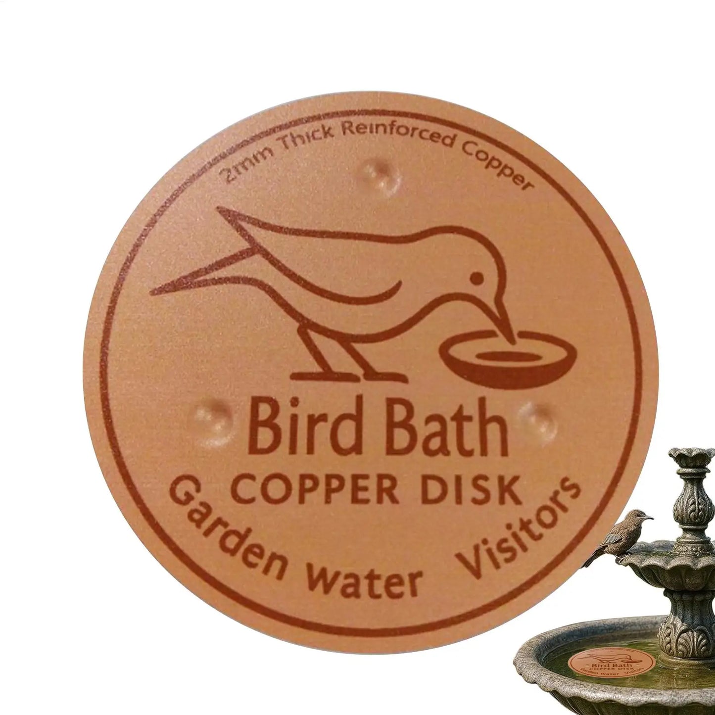 Copper Bird Bath Disk | Triple-Point Purifier Disc for Garden