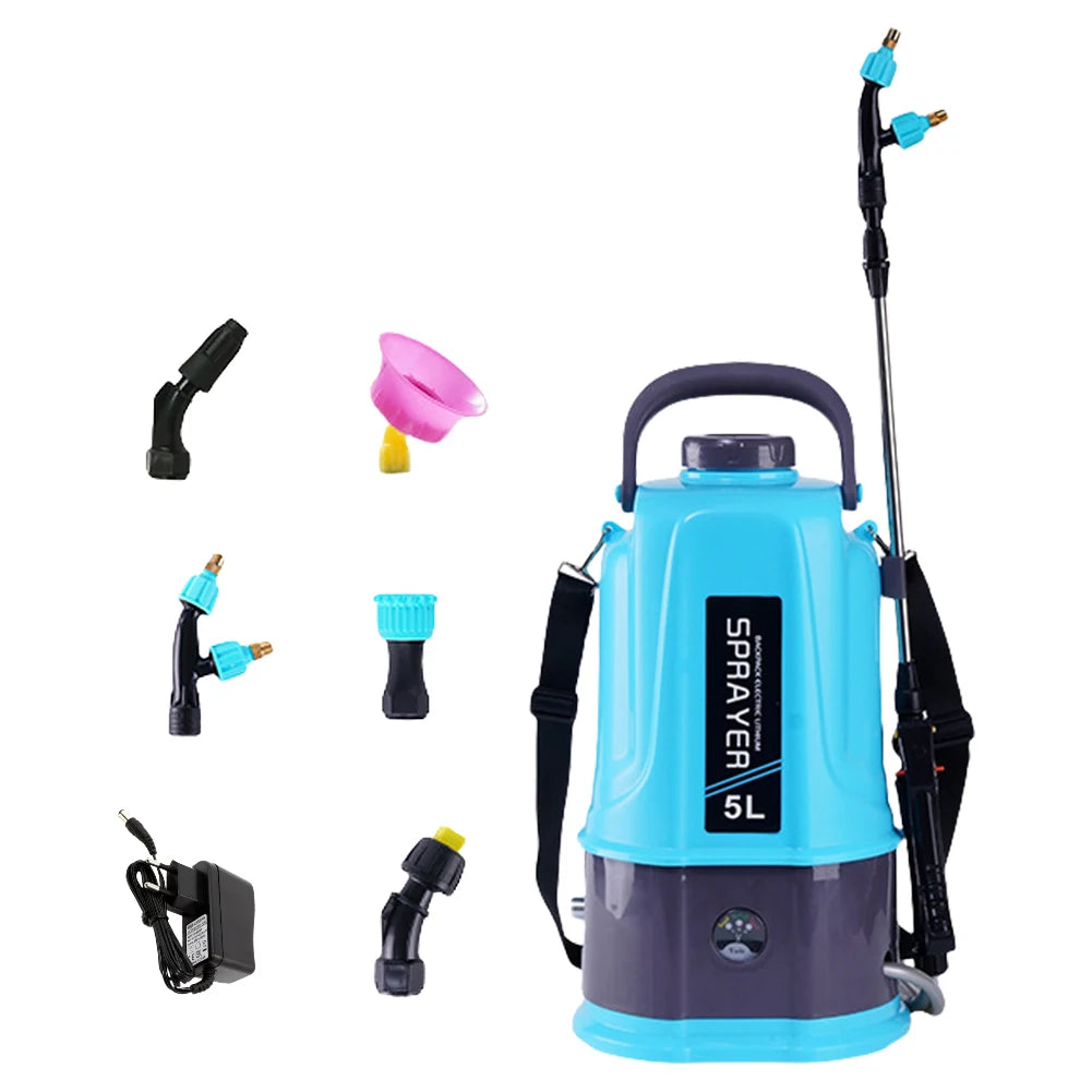 5L Electric Backpack Sprayer 12V High Pressure Automatic Watering Wand with Detachable Lithium Battery for Garden Agriculture Peaceful Pleasures Health and Wellness EU