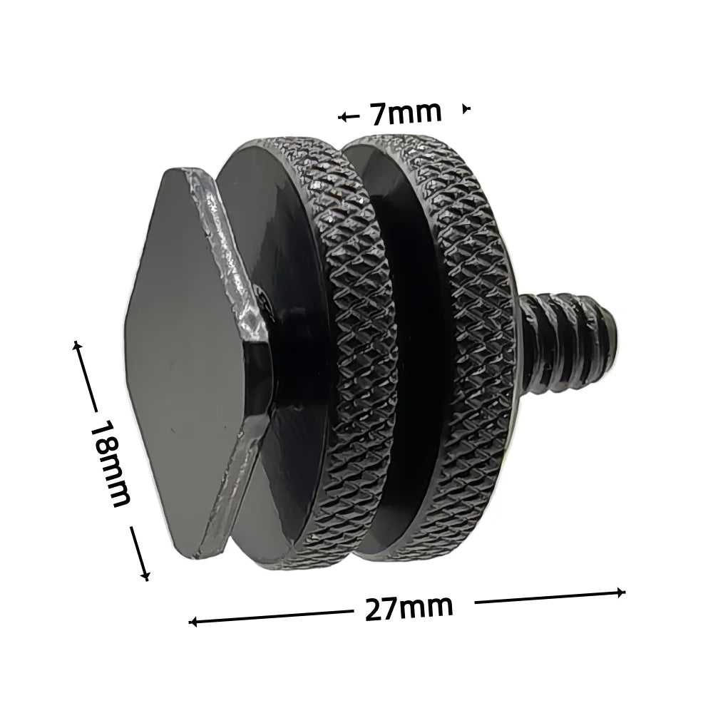 Cold Shoe Dual Nut 1/4" Hot Shoe Mount Adapter for DSLR Cameras