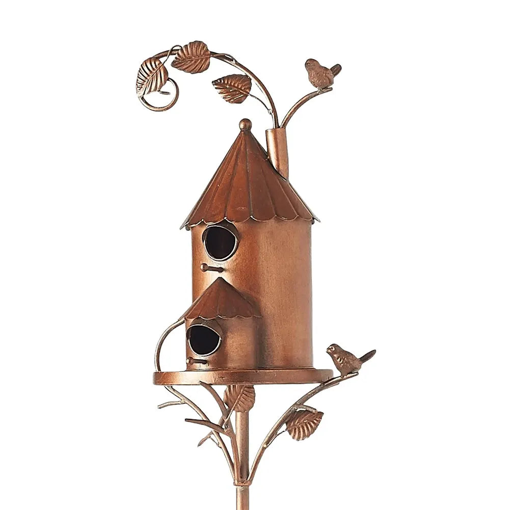 Metal Birdhouse Garden Stake | Outdoor Yard & Patio Decor