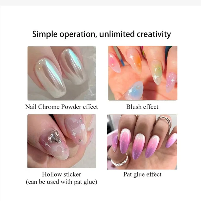 Nail Art Silicone Brush Reusable Mirror Powder Pigment Applying Manicure Tool Gradient Effect Nail Arts Silicone Applicator Peaceful Pleasures Health and Wellness