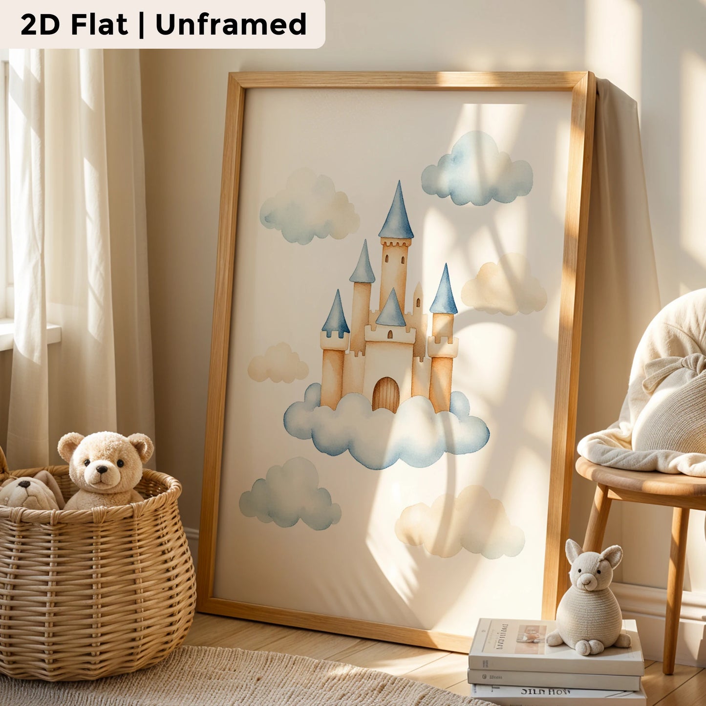 3-Piece Paper Airplane Castle Canvas Wall Art | Kids Room Decor