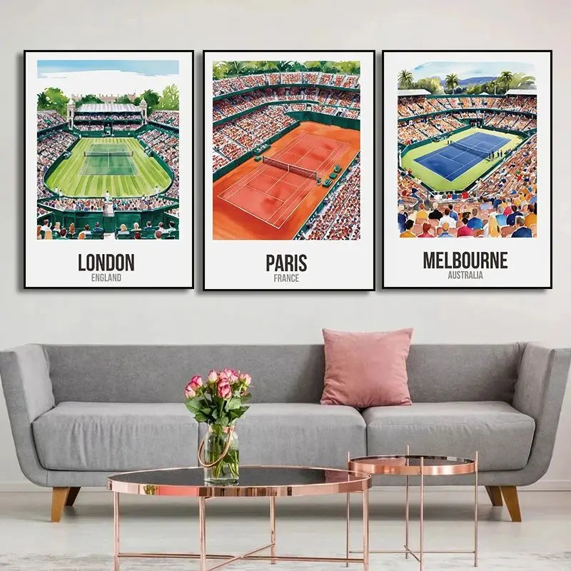 Grand Slam Tennis Canvas Wall Art | Unframed Poster Print