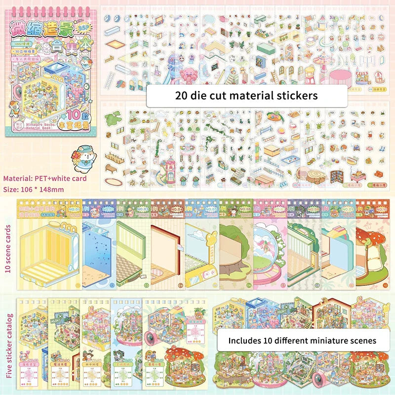 Chinoiserie Landscape Scene Sticker Book | DIY Mountain River