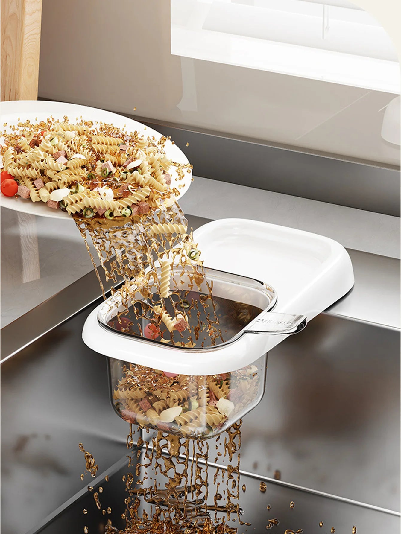 1pcs Kitchen Sink Drain Basket Suction Cup Sink Filter Rack Leftovers Soup Food Drainer Shelf Kitchen Shelf Peaceful Pleasures Health and Wellness
