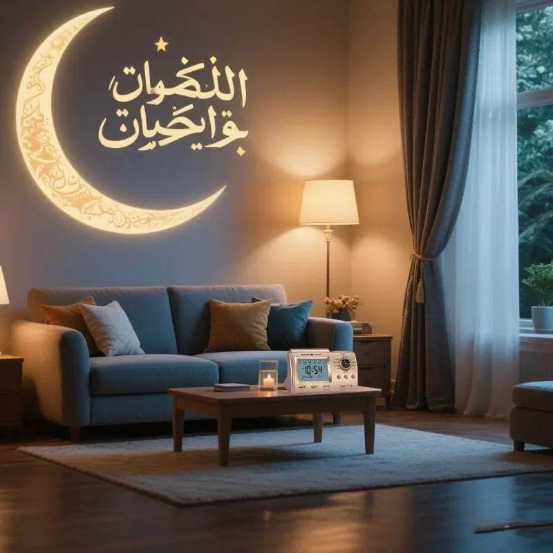 Azan Prayer Alarm Clock LED | 1500 Cities Calendar & Temp