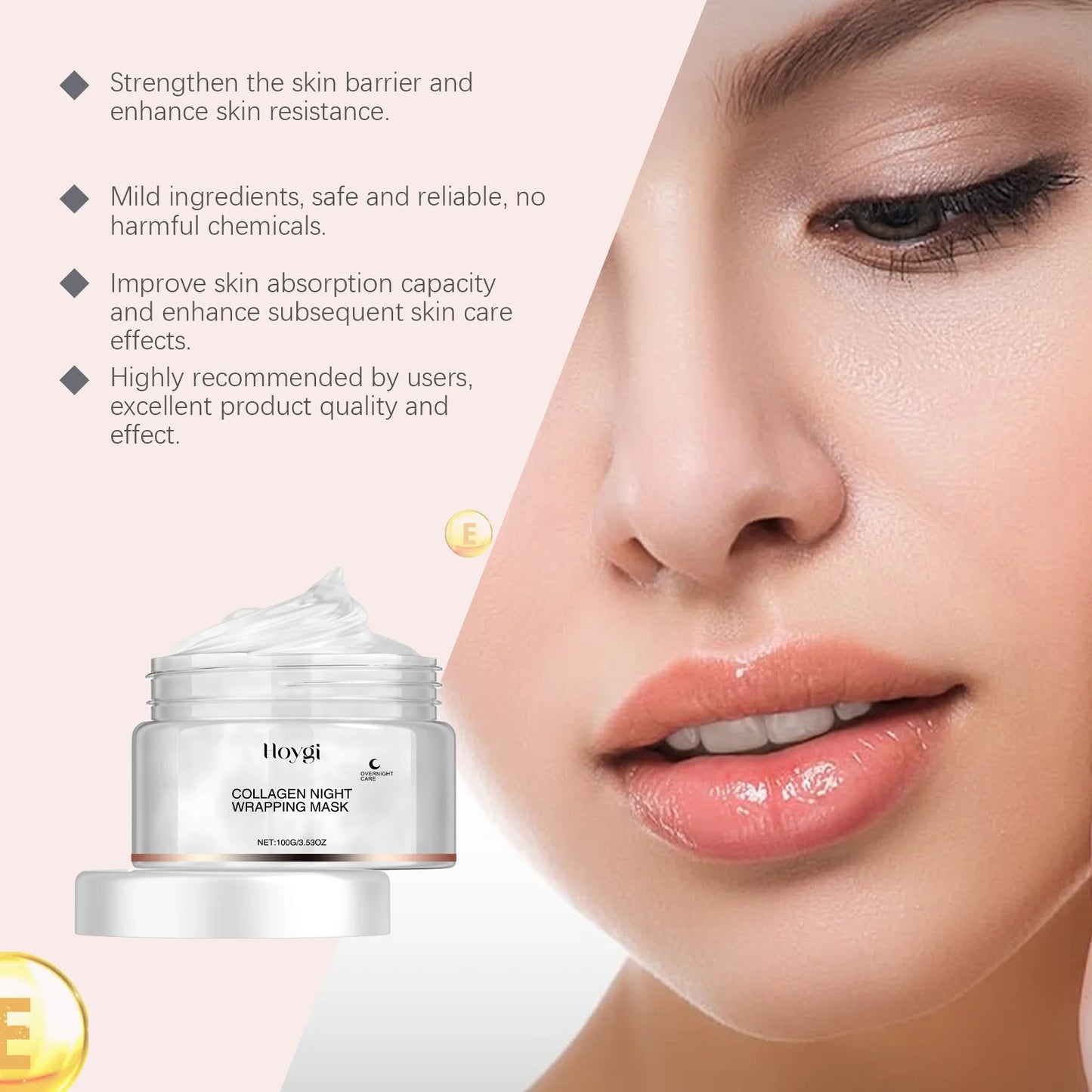 Collagen Mask Anti-aging Fade Fine Line Shrink Pores Firming Lifting Collagen Protein Skin Replenishment Moisturizing Jelly Mask Peaceful Pleasures Health and Wellness