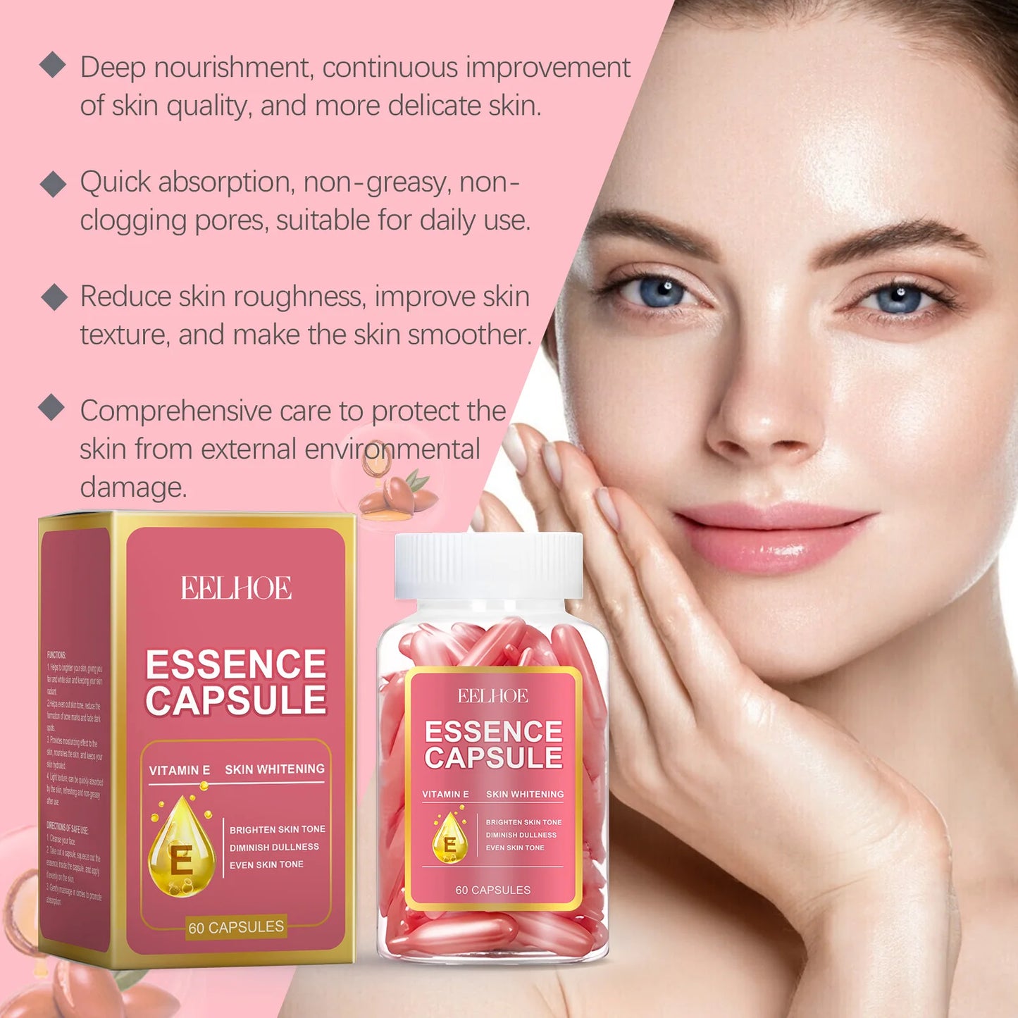 60-Pc Hyaluronic Acid & Niacinamide Brightening Serum Capsules