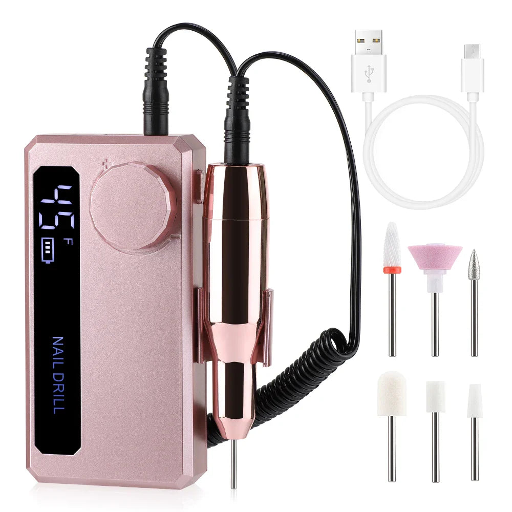 Wireless Electric Nail Drill 45000RPM 4000mAh | Power Bank