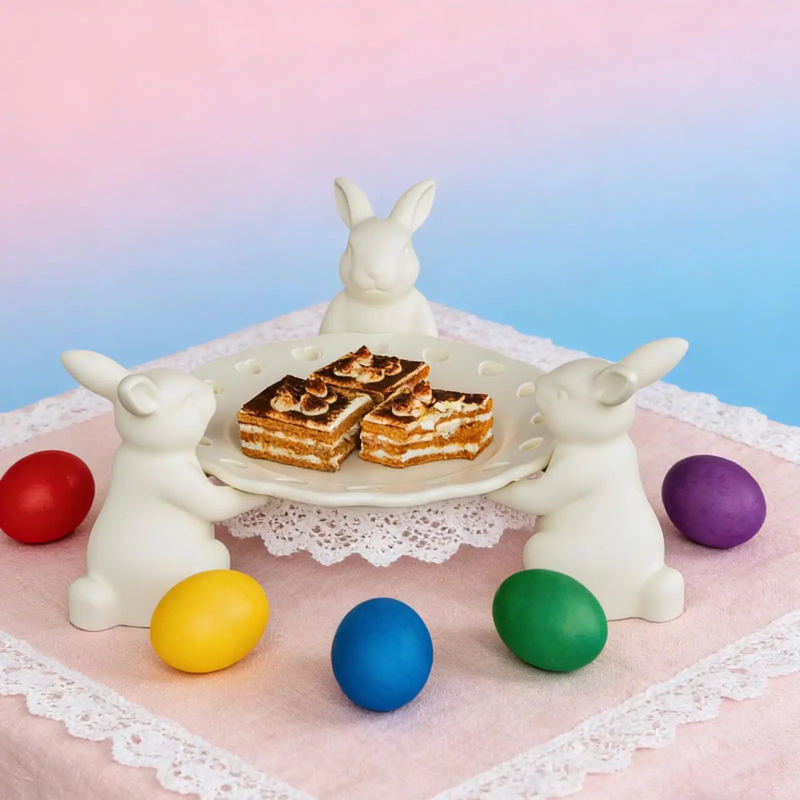 3D Easter Bunny Tray Silicone Mold | Resin Candy Craft Mould Silicone Craft Mold Peaceful Pleasures Health and Wellness