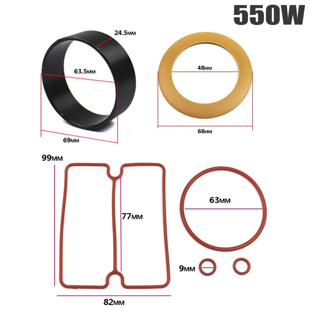 Oil-Free Air Compressor Cylinder & Piston Ring Kit 550W–1500W