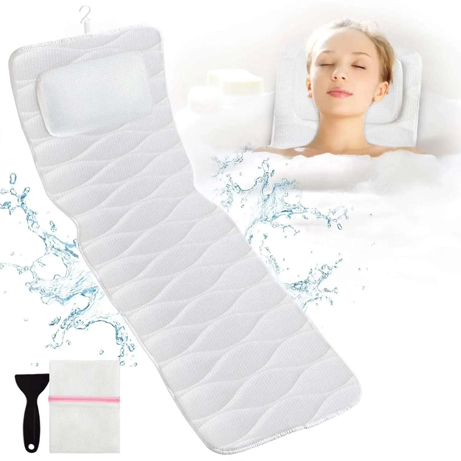 Full Body Bath Pillow with 21 Suction Cups & 5D Air Mesh Peaceful Pleasures Health and Wellness United States