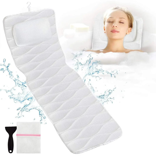 Full Body Bath Pillow with 21 Suction Cups & 5D Air Mesh Peaceful Pleasures Health and Wellness United States