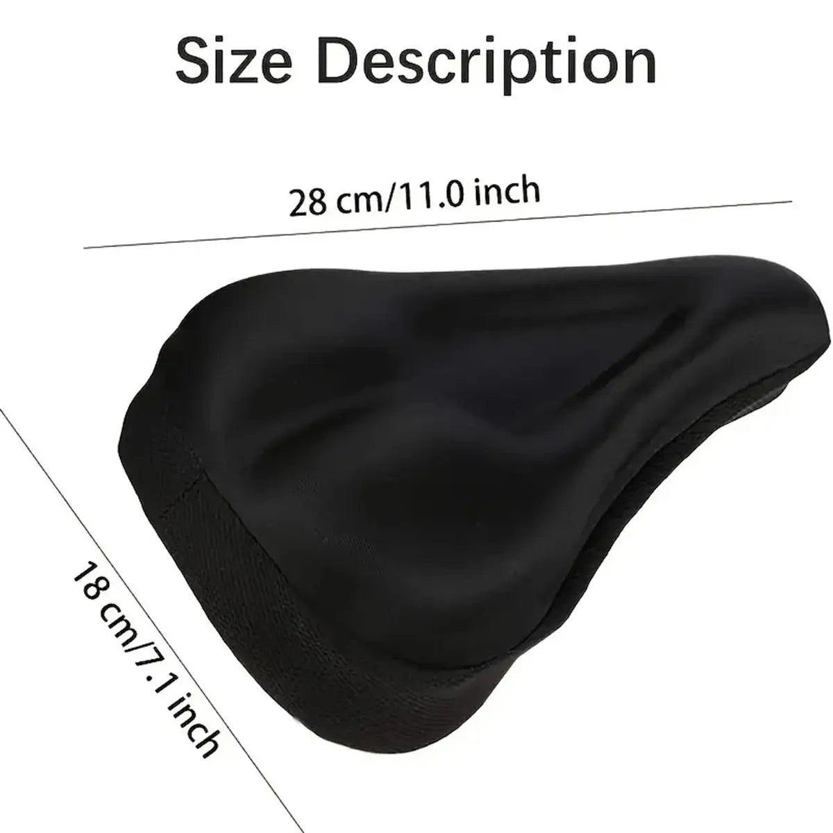 Gel Padded Bike Seat Cushion, Soft Gel Pad Bicycle Saddle Cover for Men & Women, Indoor Outdoor Cycling Comfort Accessory Peaceful Pleasures Health and Wellness