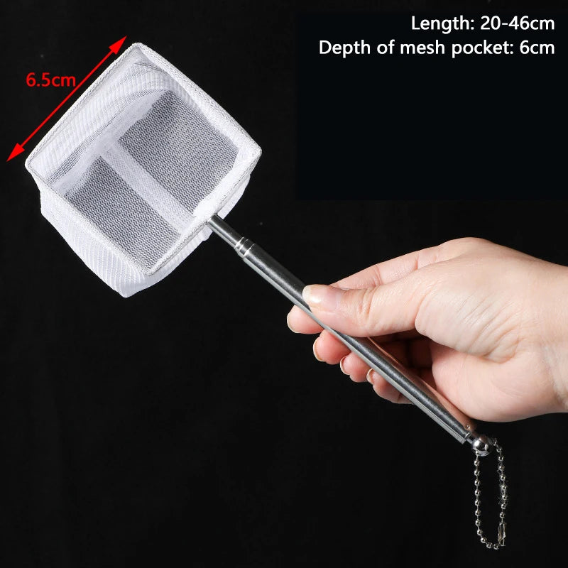 Retractable Aquarium Fish Net | Stainless Steel Shrimp Net