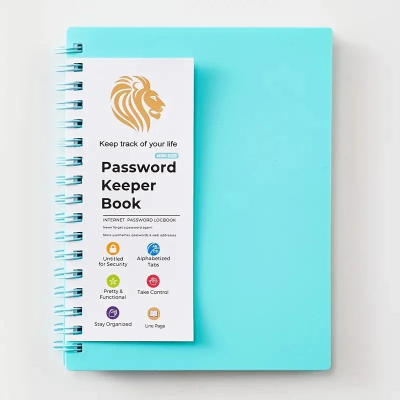 A6 Password Log Book Alphabetical Tabs Spiral Bound Organizer Home