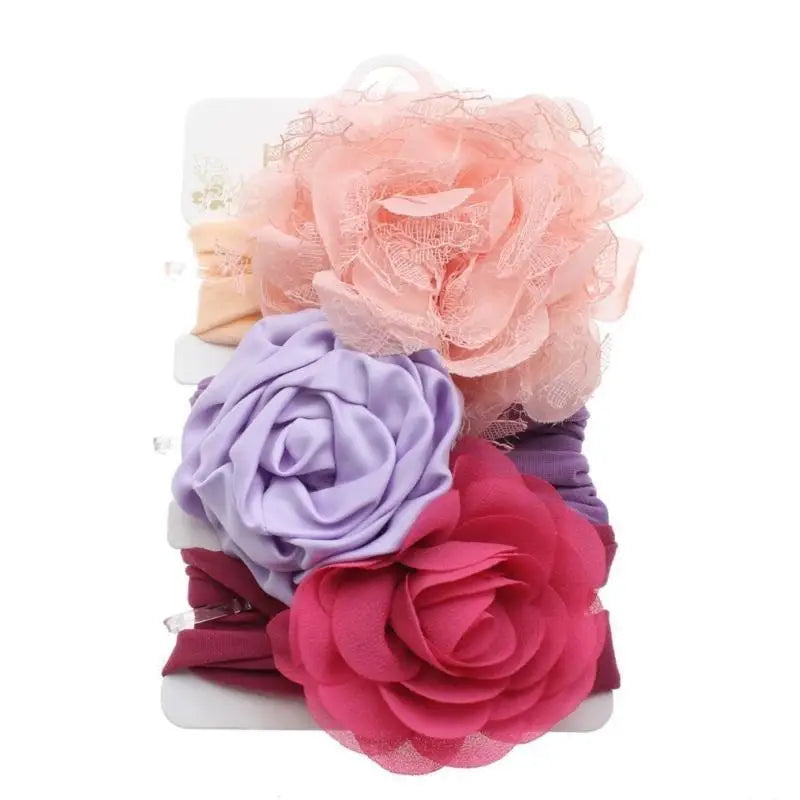Baby Girl Floral Headband | Soft Nylon Elastic Hair Wrap 0–3Y